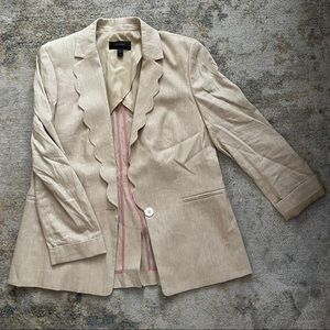 J CREW Scalloped Collar Lighweight Blazer